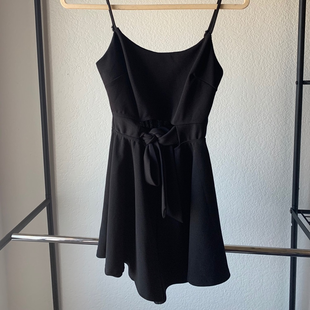 Twist Tie Cutout Black Romper